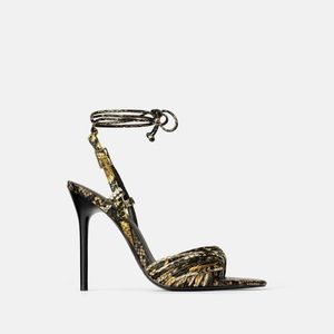 NWOT- Zara- Animal Print Strappy heels